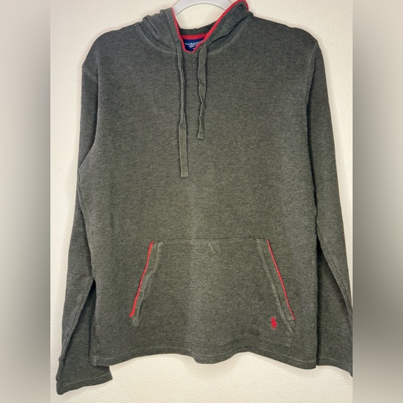 Polo by Ralph Lauren Charcoal Hoodie with Red Accents - Picture 6 of 6